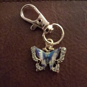 Butterfly Key Holder with Blue and Gold Accents